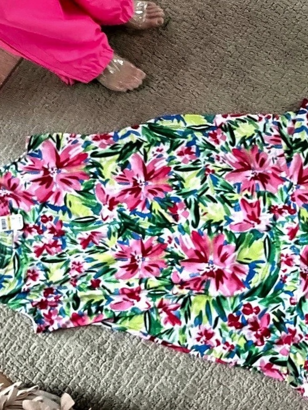 Tommy Bahama Sunset Cove Short Dress Floral Mini Pink & Green Medium